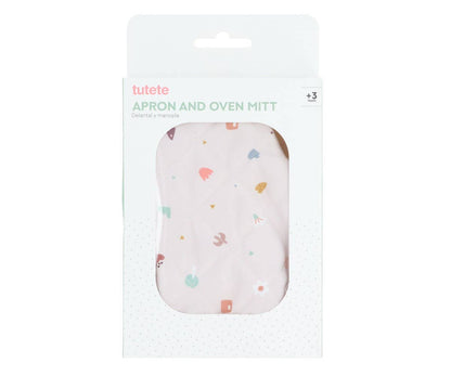 Juego de delantal y agarradera con diseño geométrico de la naturaleza