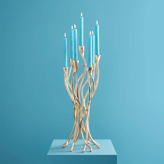 Chandelier Roots, aluminium doré, 25 x 22 x 63,5 cm