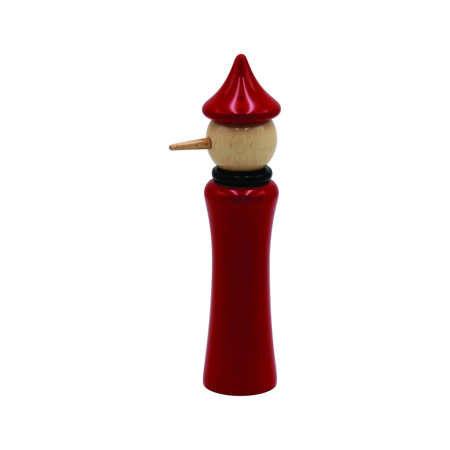 Moulin à épices «Pinocchio» hêtre laqué rouge/noir