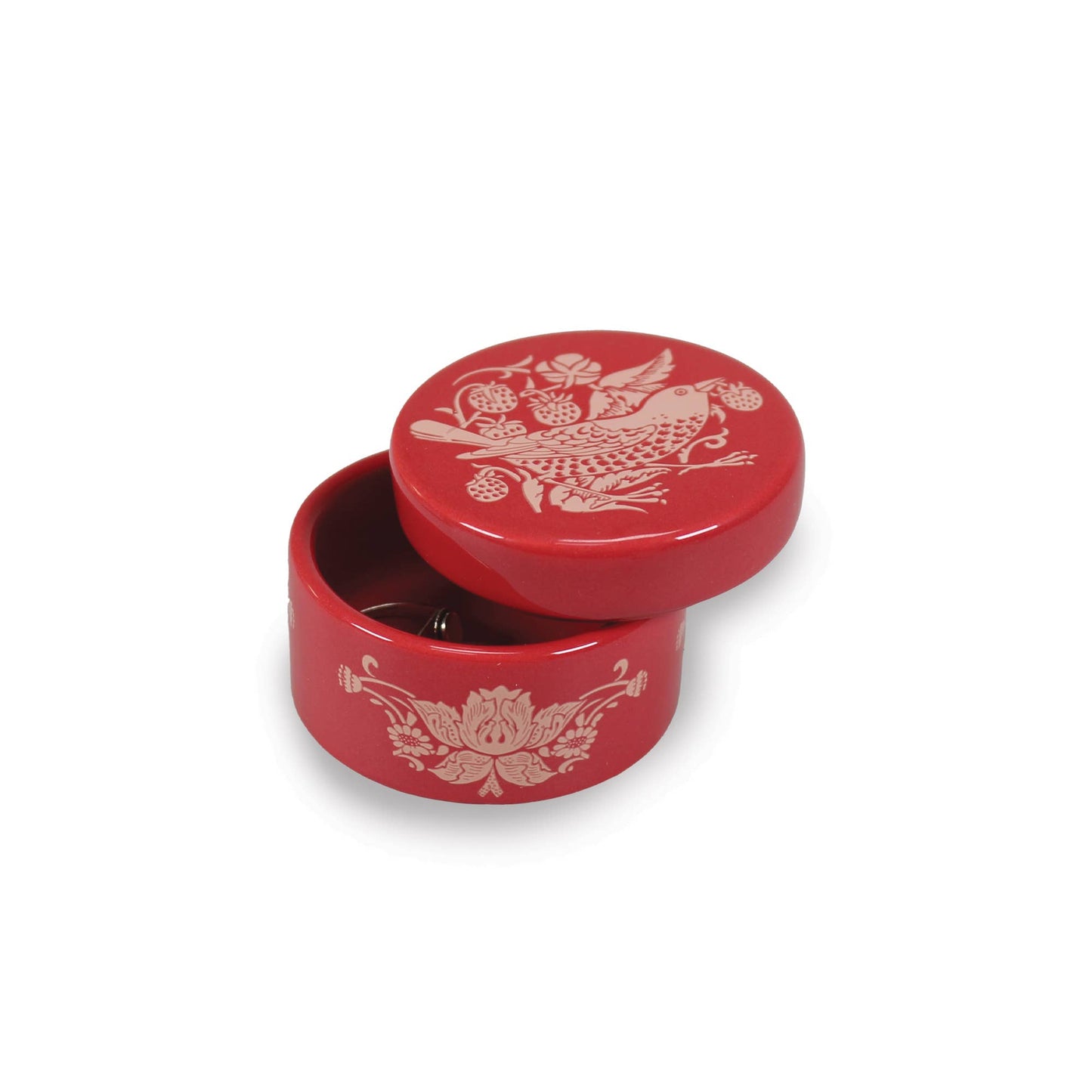 Boîte à bijoux en céramique William Morris - StrawberryThief Framboise