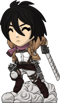 Figurine Attacking Mikasa