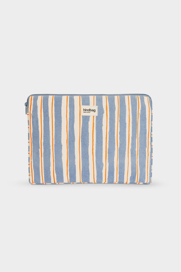 Housse d'ordinateur Ava Rayures Orange et Bleu