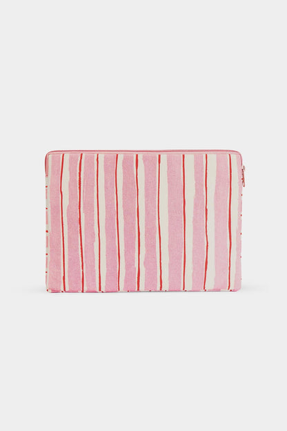 Housse d'ordinateur Ava Rayures Rouge et Rose
