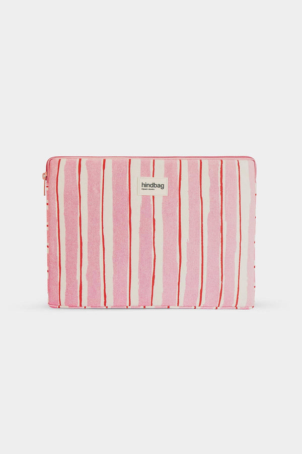 Housse d'ordinateur Ava Rayures Rouge et Rose