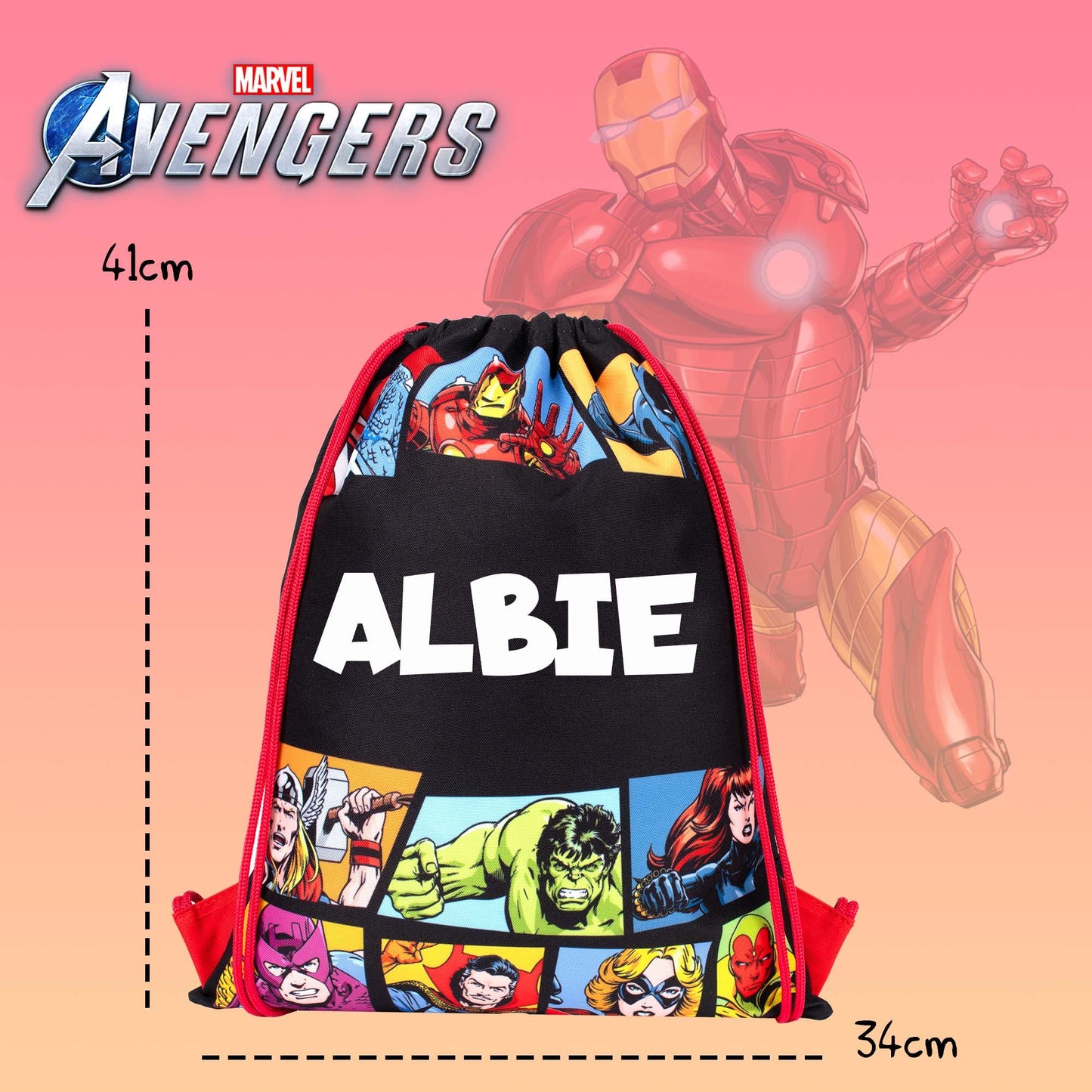 Sac à cordon – Avengers PE sac à cordon | with Name | Fringoo