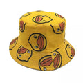 Gelber Bucket Hat mit Entenköpfen