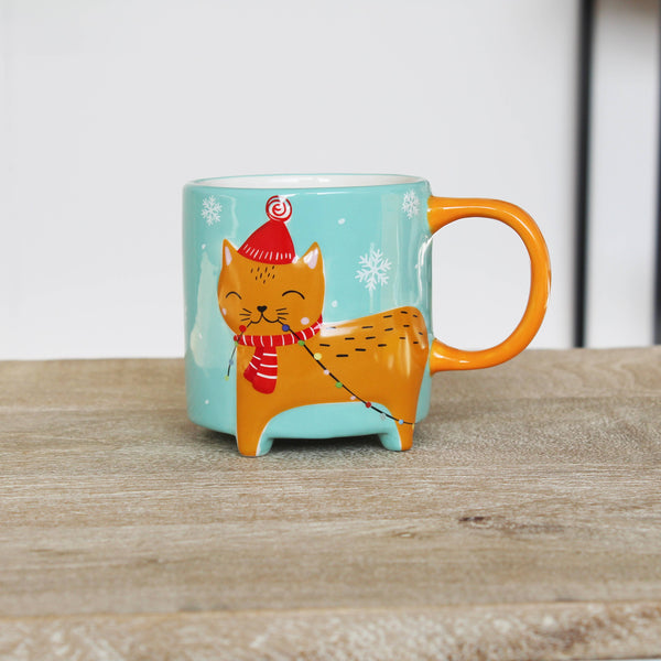 Caneca de Natal com Gato