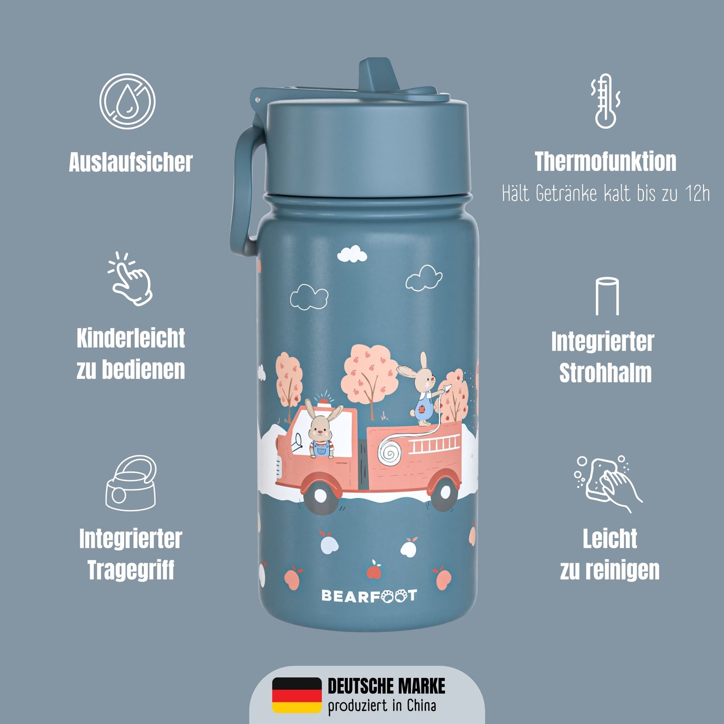 Thermo Kids Stainless Steel Drinking Bottle - Firefighter