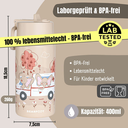 Thermo Kinder Trinkflasche Edelstahl - Krankenwagen braun