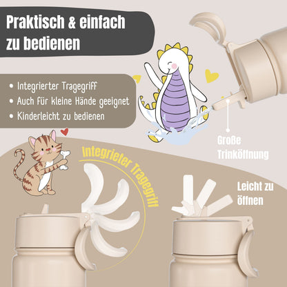 Thermo Kinder Trinkflasche Edelstahl - Safari braun