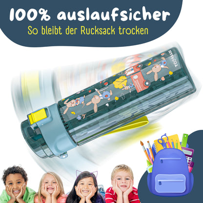 Trinkflasche Kinder, 500ml, leicht - Feuerwehr-blau