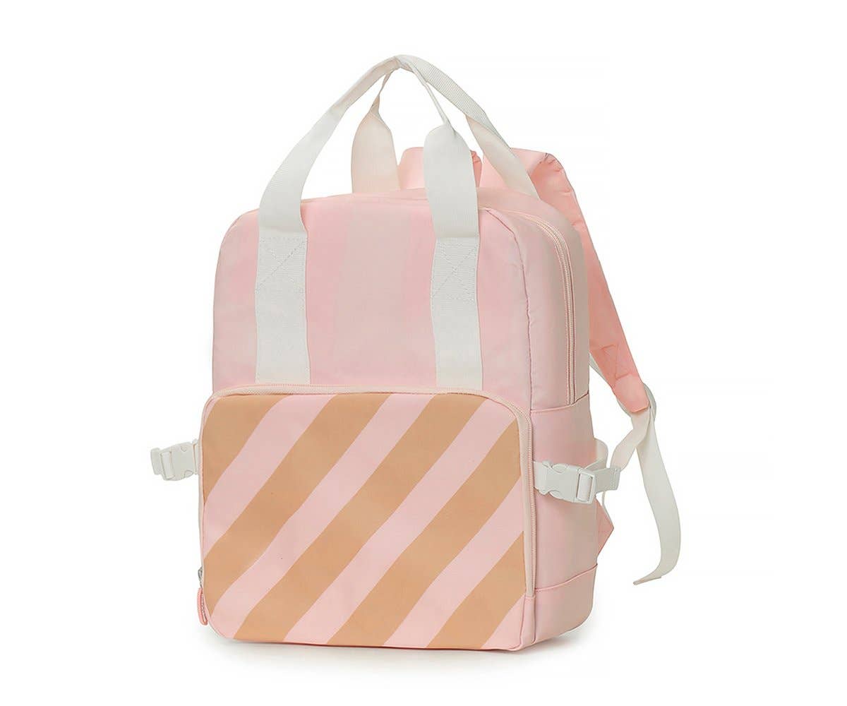 sac a dos isotherme enfant stripes pink