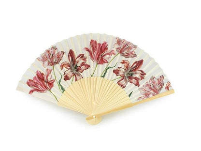 Éventail en bambou « Merian » décor tulipes