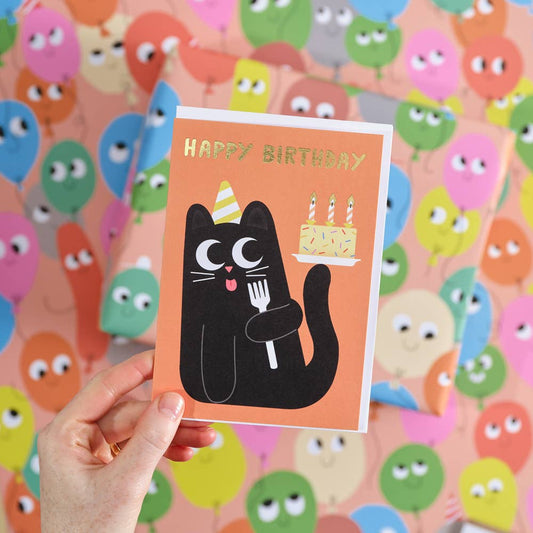 Carte d’anniversaire Chat “Happy birthday”