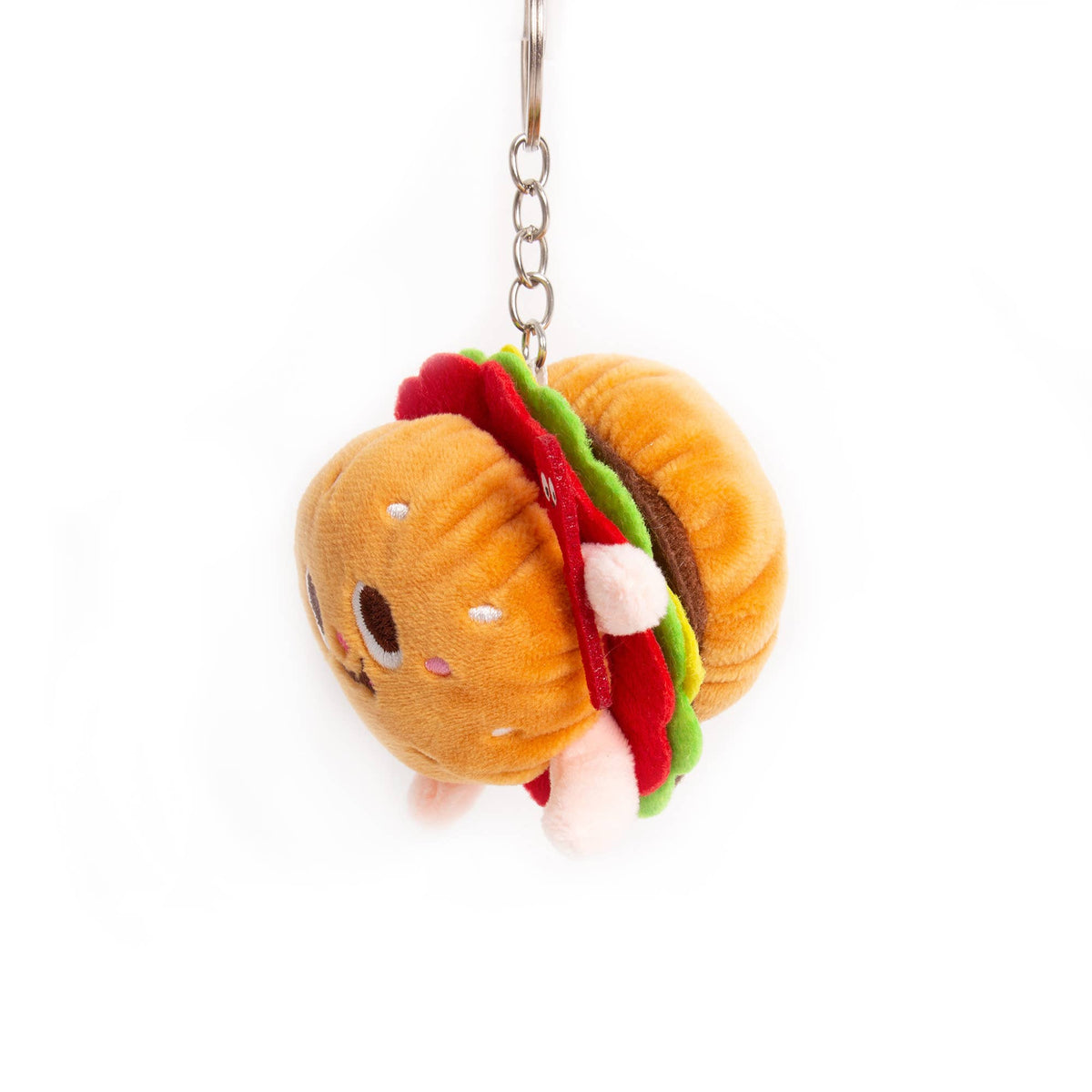Portachiavi di peluche a forma di hamburger
