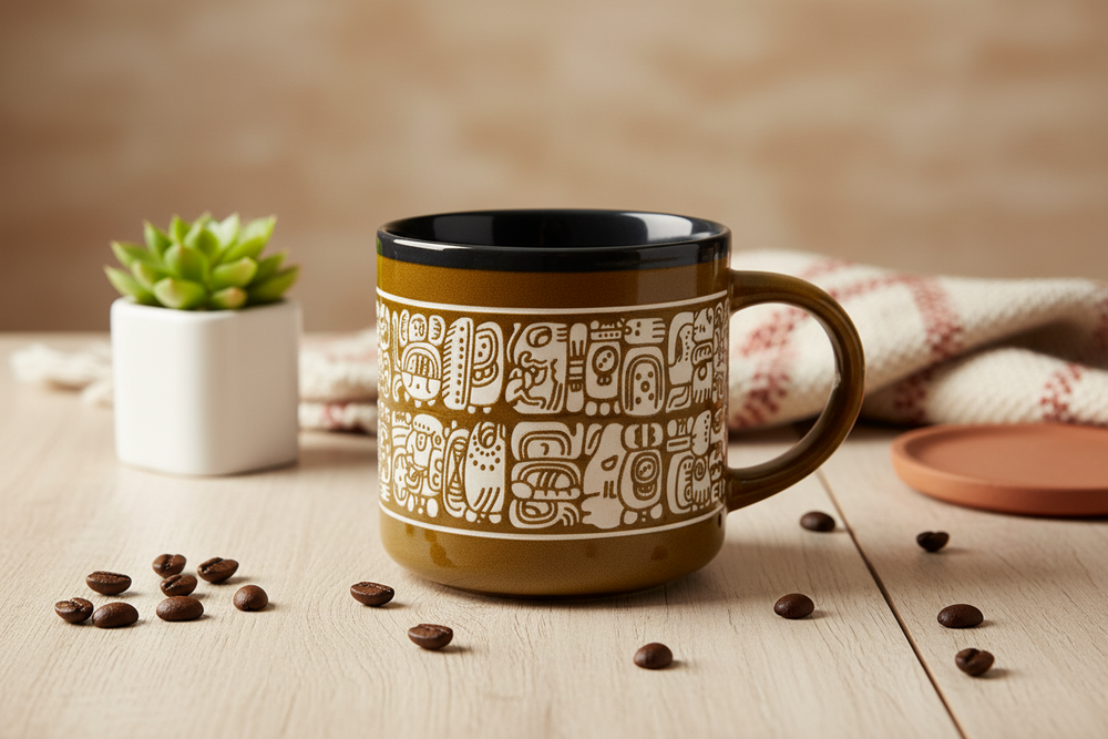 Mug Gravé Écriture Maya – 443 ml