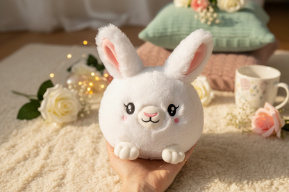 Mini conejo blanco de peluche blando