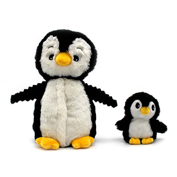 LES PTIPOTOS - PELUCHE 25CM MAMAN & BÉBÉ PINGOUIN NOIR