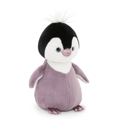 Fluffy penguin plush toy, lilac color, 35 cm, 0+