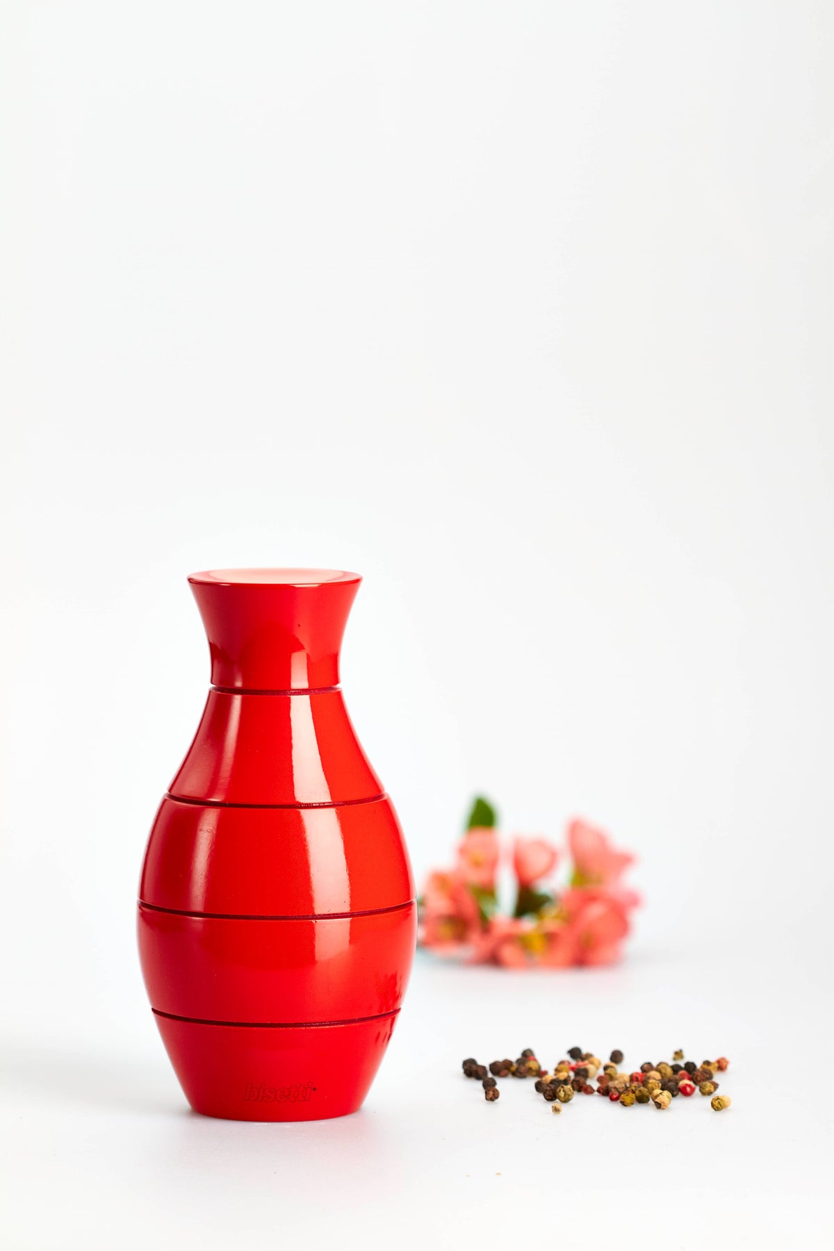 Moulin à épices « Vase » en hêtre laqué rouge