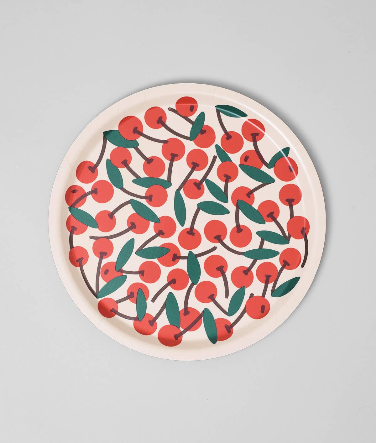 Plateau de service rond Cerises