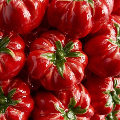 Vaso di pomodoro, gres rosso, 33,5 x 32 x 33 cm Fatto a mano