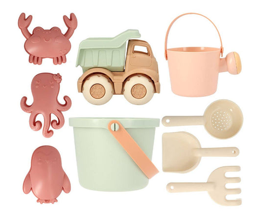 Sage Beach Bucket Toy Set