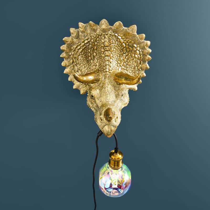 Applique murale Triceratops Cera Or, résine, 31,5 x 28,5 cm