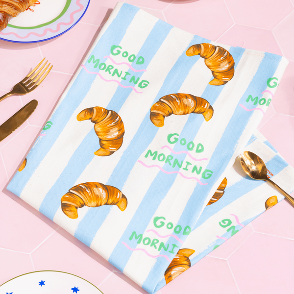 Torchon Croissant « Good Morning »