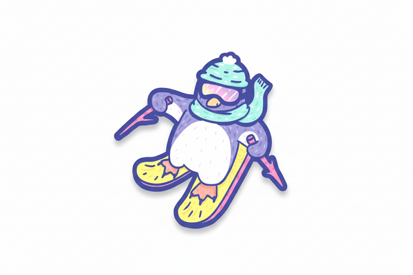 Autocollant Penguin Skieur