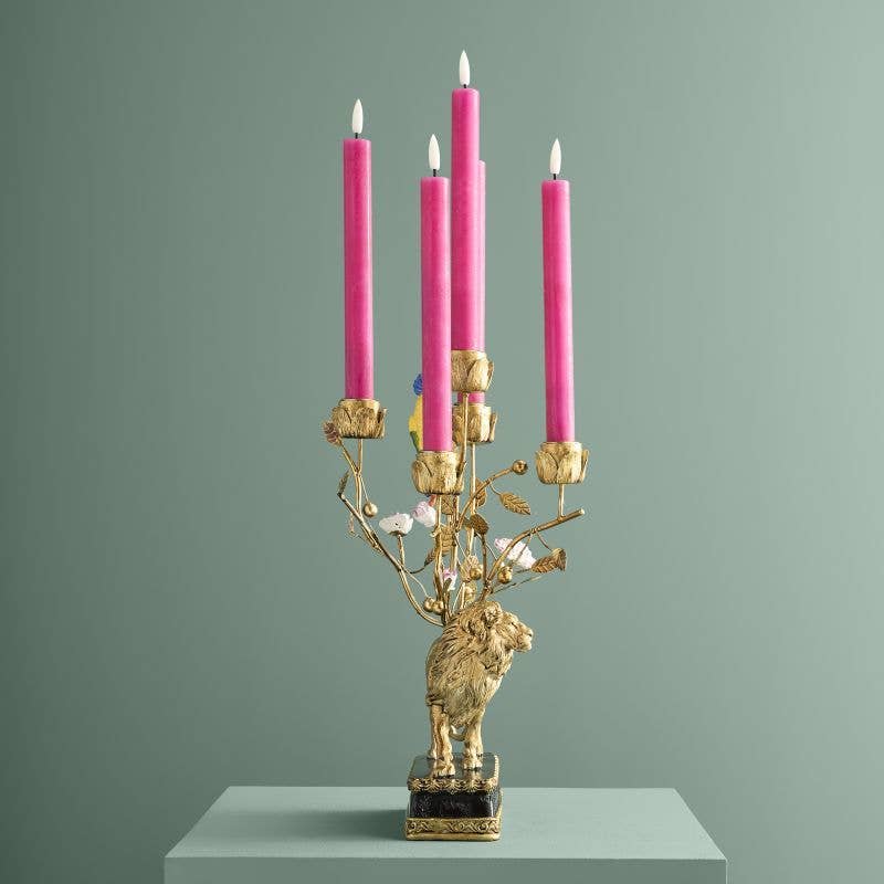 Chandelier Lion Poly/Métal, 20 x 15 x 37 cm