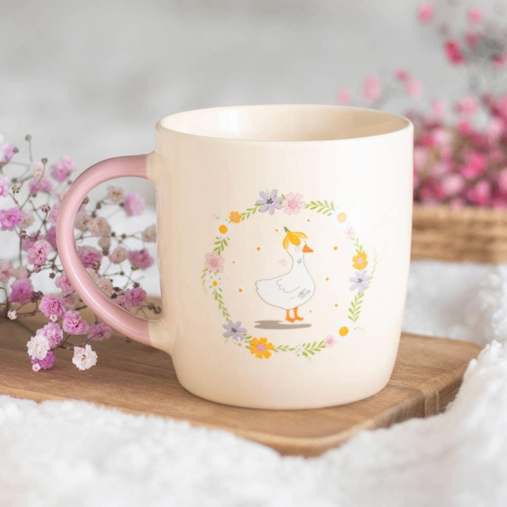 Tazza con motivo floreale a forma di anatra