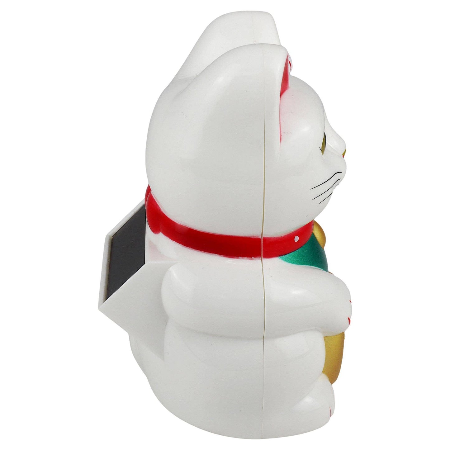 Chat chanceux solaire blanc 10,5 cm