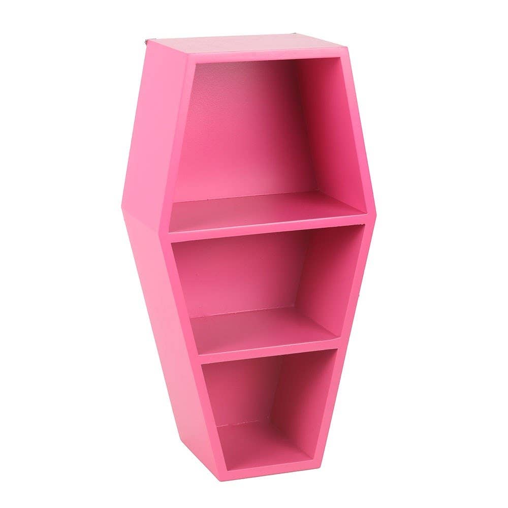 Étagère en forme de cercueil rose fuchsia