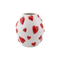 Vase à Fleurs Cœurs - Blanc/Rouge