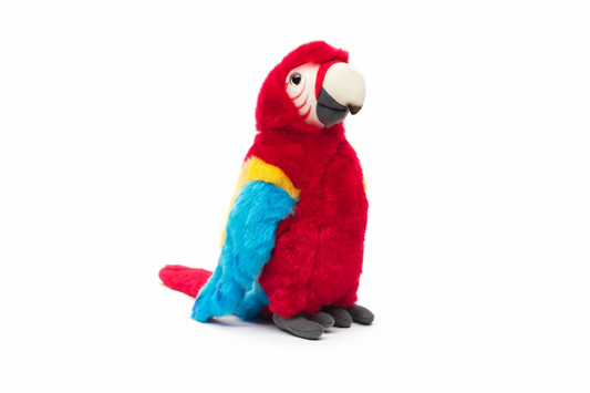 Peluche de guacamayo rojo