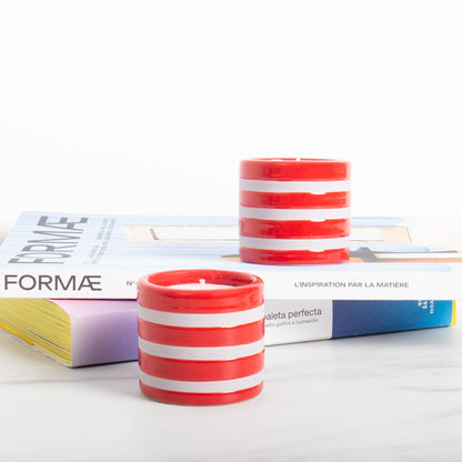 Lot de 2 Bougeoirs en Céramique Tropicale Helio Ferretti Vue 1