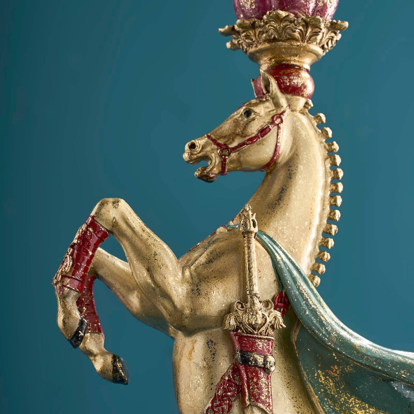 Lustre Cavalo de Circo, Dourado, 17,5 x 9,5 x 36,5 cm