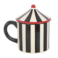 Mug Chapiteau Rayé Noir avec Couvercle – 370 ml