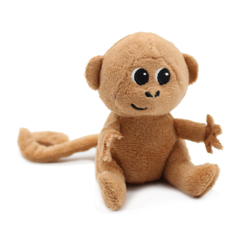 Les Ptipotos - singe maman & bébé chocolat 25 cm