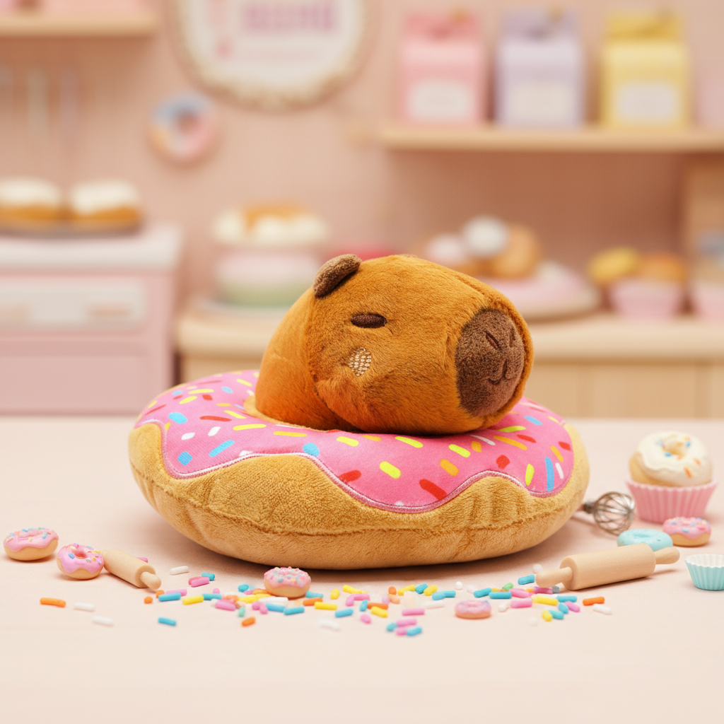 Peluche de rosquilla de capibara