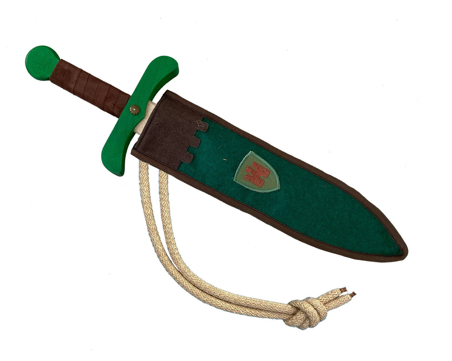 ÉPÉE KAMELOT S + POCHETTE MARRON/VERTE - KALID MEDIEVAL