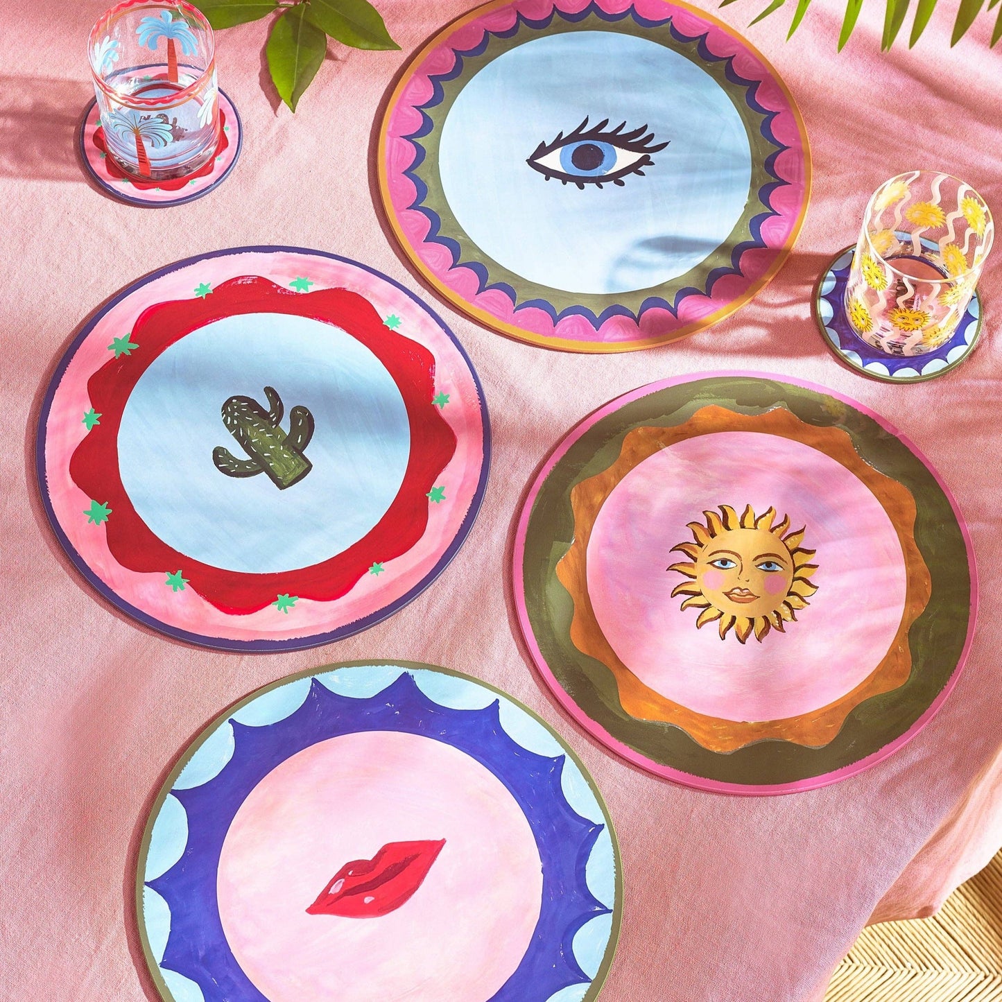 Icônes de la côte électrique Dessous de verre en liège - Ensemble de 4