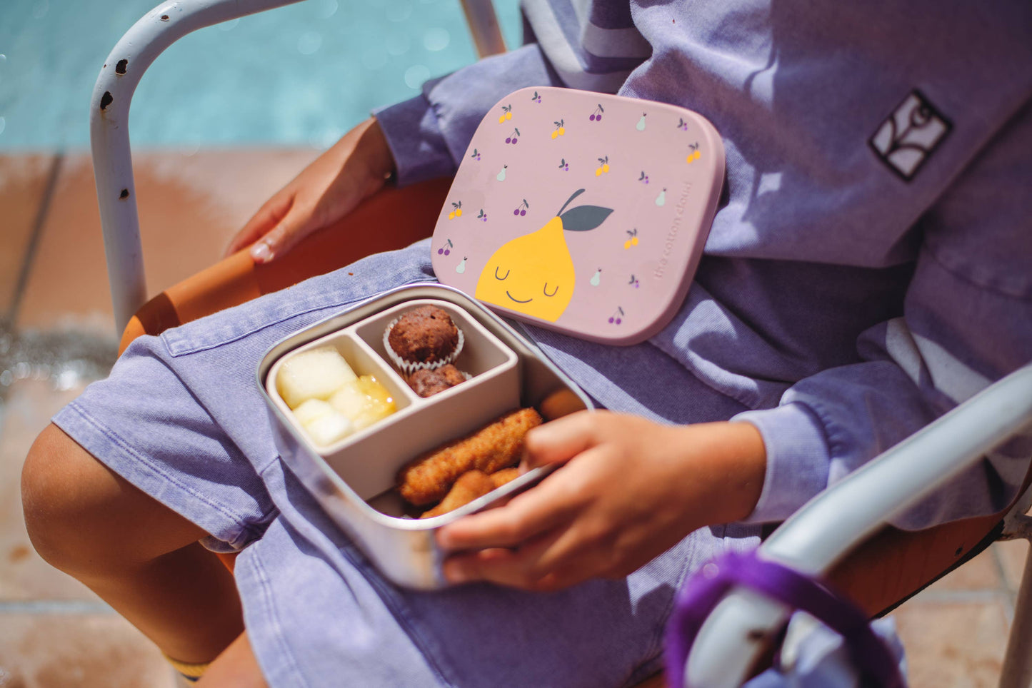 Stainless steel lunch box with compartments for children (Dachshund)