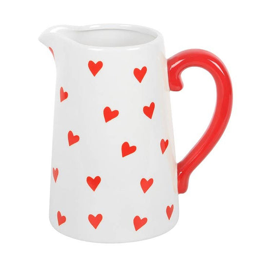 Ceramic Carafe with Heart Print