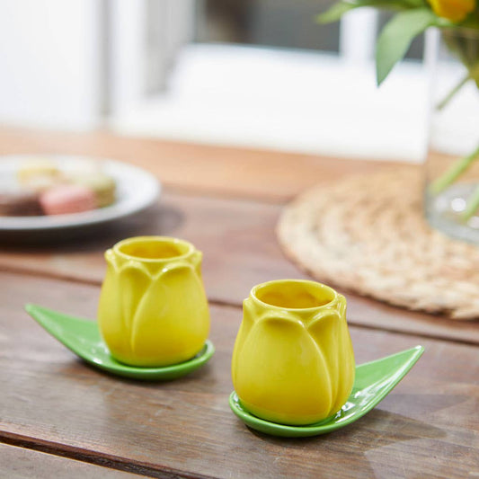 Ensemble de tasses à café Tulipe Jaune