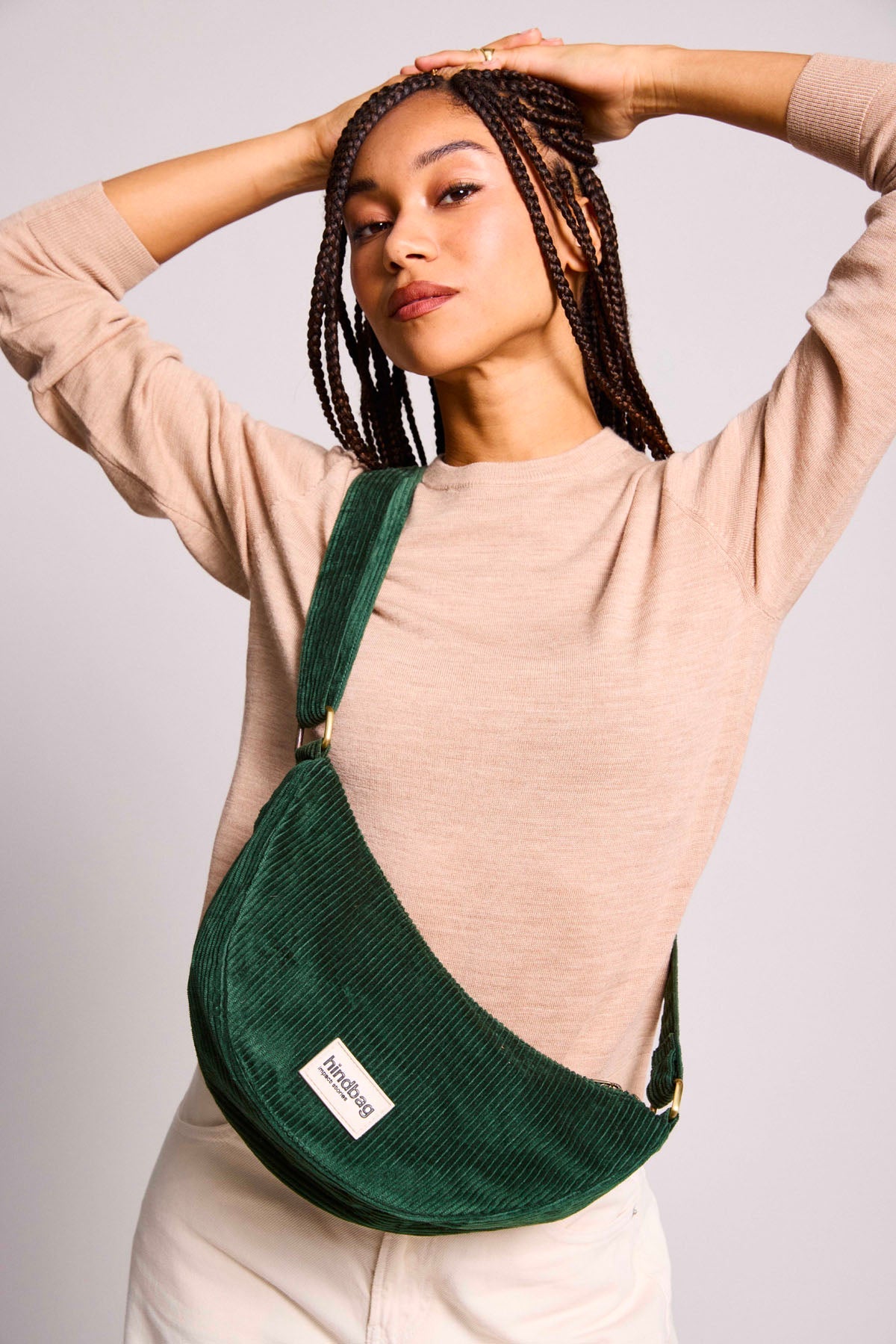 Sac banane Andrea Velours Sapin