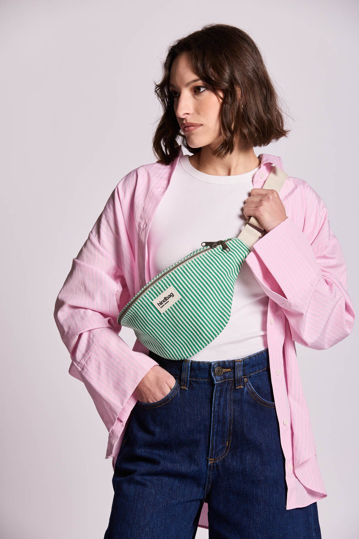 Sac banane Olivia Rayures vert
