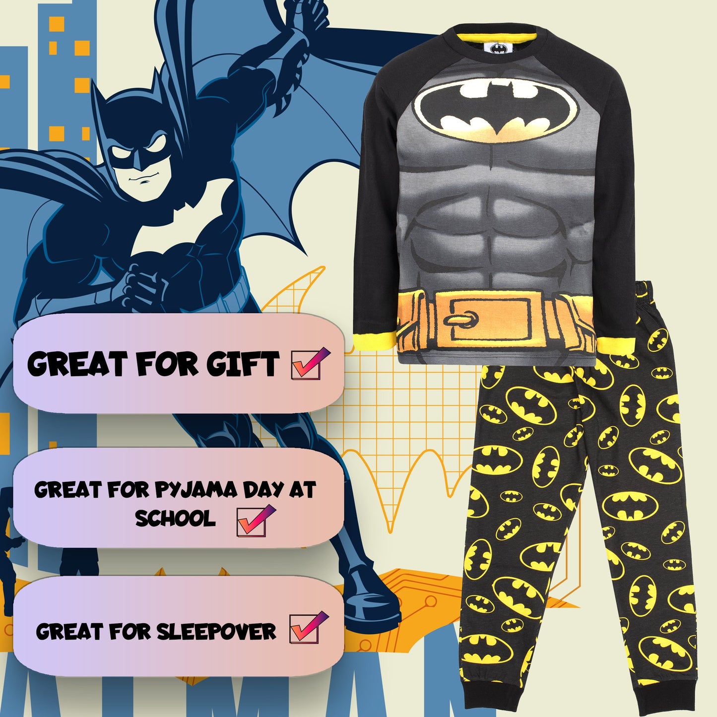 Batman Black Kids Pyjamas