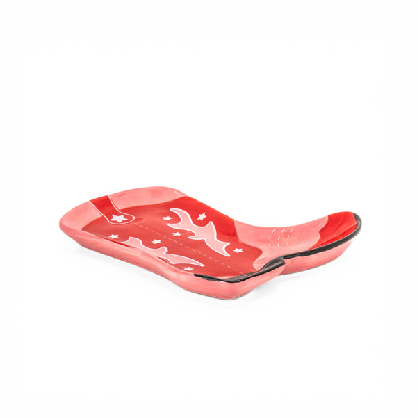 Guarda-joias em formato de bota de cowboy - Vermelho